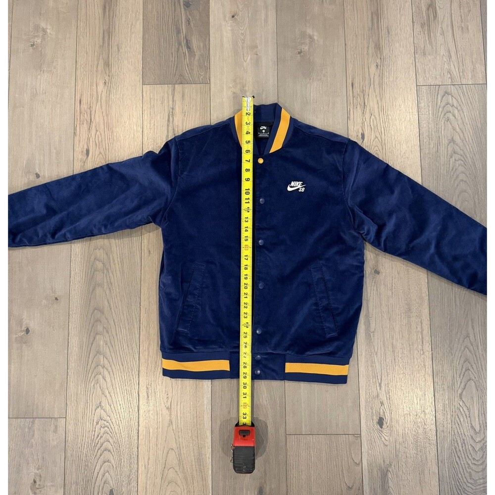 Nike SB Corduroy Bomber Jacket Midnight Navy Gold Mens Size Medium CK5444-410 - Picture 7 of 8